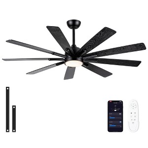 YUHAO 84 in. Indoor Industrial Aluminum Blades Reversible DC Motor Ceiling Fan with Light and Remote Control - 1 of 4