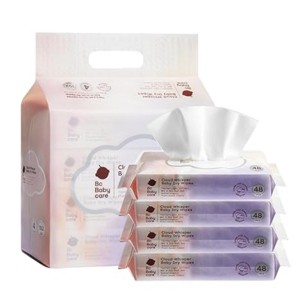 Bc Babycare Cloud Soft Baby Dry Wipes,Plant-based Fibers,Total 192ct (48per/4 Packs) - 1 of 4
