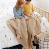Makemake Organics GOTS Certified Organic Cotton Knit Soft Cotton Throw Blanket Large (50x60, Sand) - 3 of 4