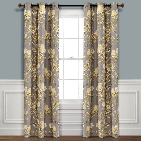 Set Of 2 Farmhouse Bird And Flower Insulated Grommet Blackout Window  Curtain Panels - Lush Décor : Target