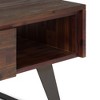 48" Solid Acacia Hardwood Coffee Table with Storage, Two Drawers and Open Compartments, Metal Angled Legs, Ideal for Living Room - 4 of 4