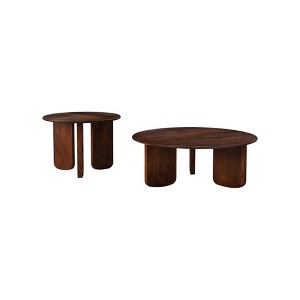 Coaster,Dale 2-piece Solid Wood Coffee and End Table Set - 1 of 4