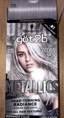 Got2b Permanent Hair Color - Metallic Silver - 4.8 Fl Oz/1 Kit : Target