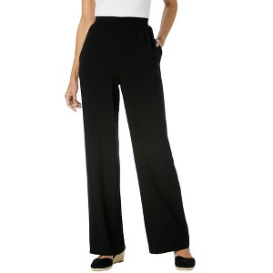 Woman Within Women's Plus Size Tall Pull-On Elastic Waist Soft Pants - 1 of 4