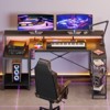 Bestier 71.5” Gaming Desk with Power Outlet, L-Shaped Computer Desk with Monitor Stand, Corner Gamer Table with Adjustable shelf & Headphone hook - 2 of 4