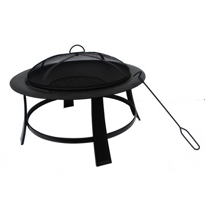 30" Outdoor Wood Burning Fire Pit - Black - Nicole Miller