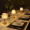 ALOADECOR Glam Cordless Table Lamp Touch Control with 3 Way Elegant Dimmable Rechargeable LED Lamp with Fabric Shade In Brass Finish - 4 of 4