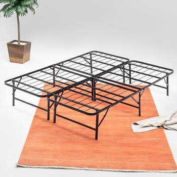Continental Sleep 14 inch Quickbase Metal Mattress Platform Bed Frame Foundation with Steel Slats (No Box Spring Needed), Twin, Black