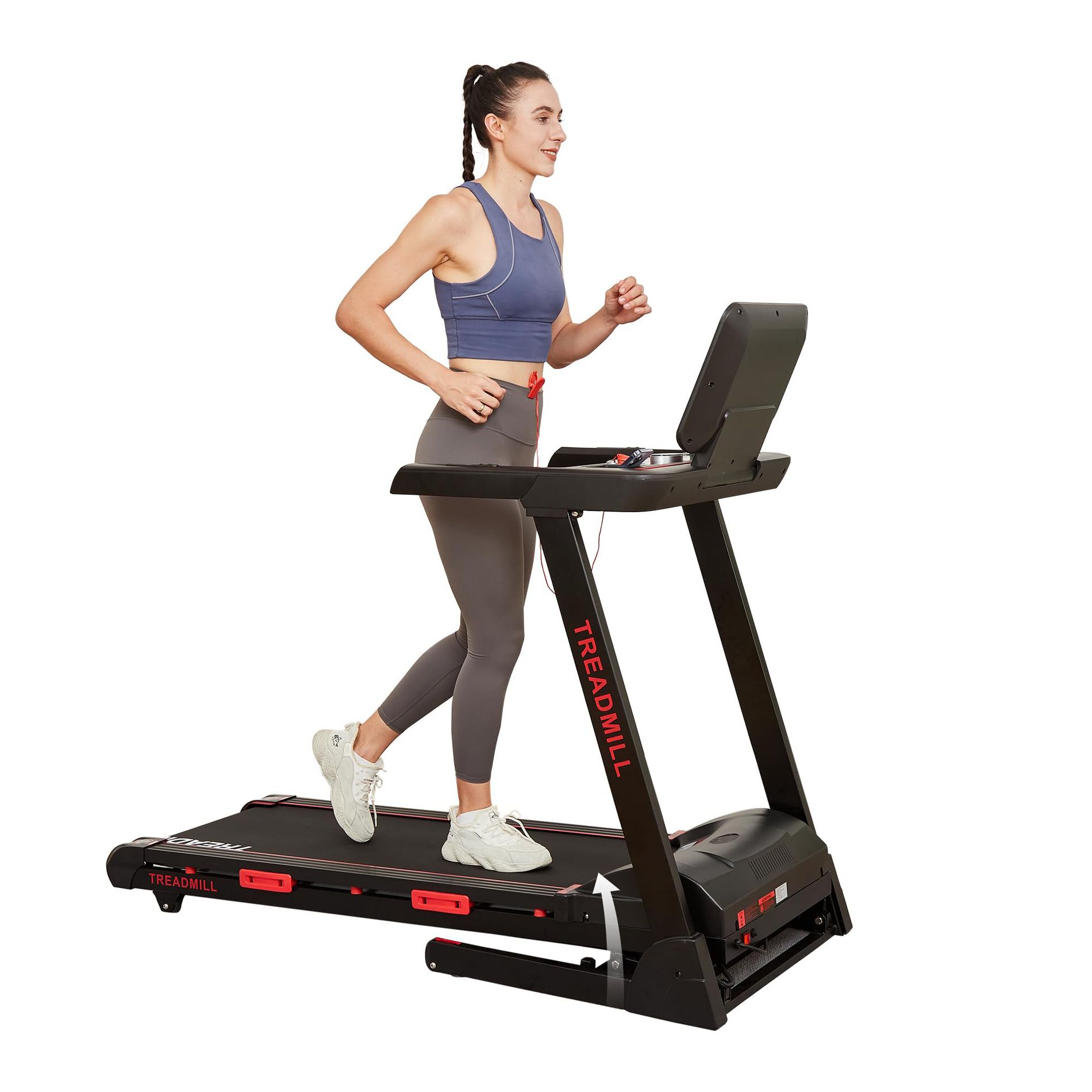 Treadmill with Auto Incline,Home Folding Treadmill with Heart Sensor,3.5HP Quiet Brushless,8.7MPH,Running Machine for Office Cardio Exercise