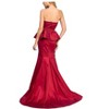 Bee Darlin Womens Peplum Strapless Gown Dress, Red, 7/8 - 2 of 2