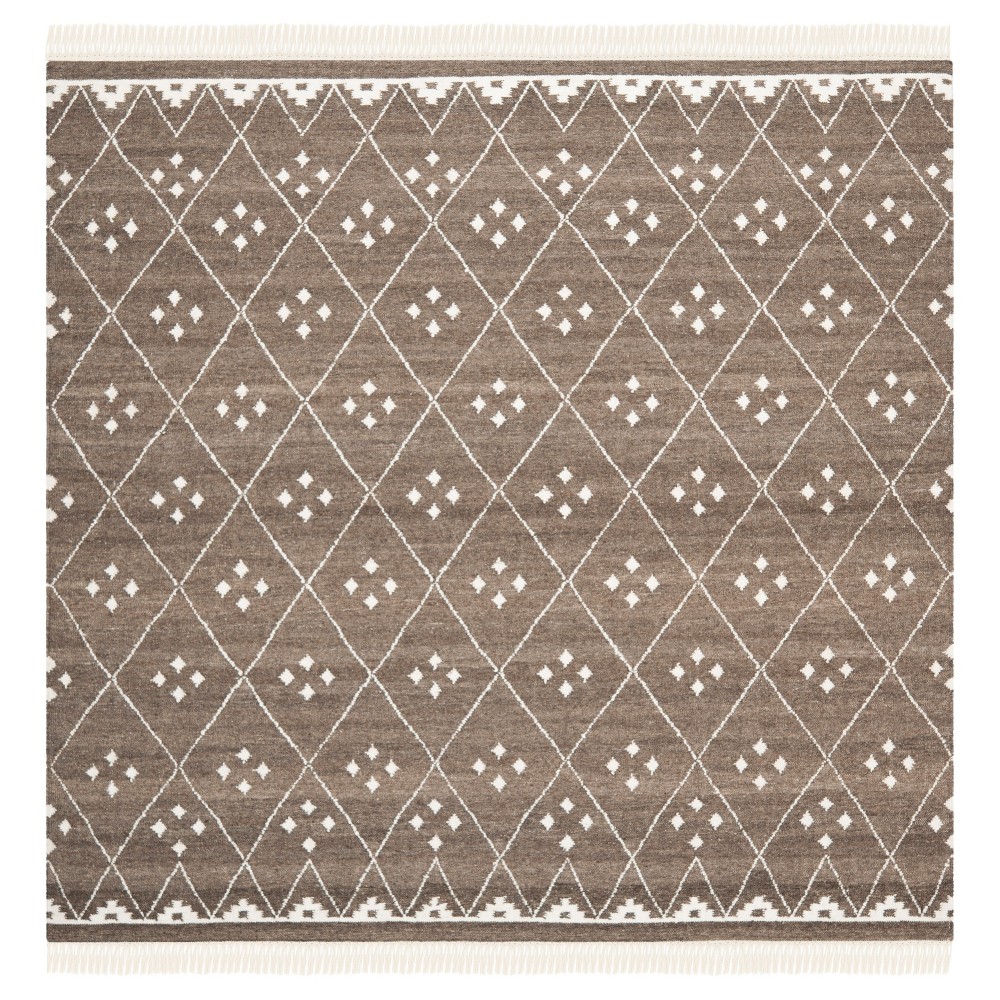 Thalasso Natural Kilim Dhurry - Brown/Ivory - (7'x7' Square) - Safavieh