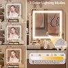 Vanity Desk with LED Light Mirror and Charging Station,Small Makeup Vanities Set with 2 Drawers - 3 of 4