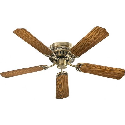 Quorum Lighting Custom Hugger 52 5-Blade Antique Brass Ceiling Fan