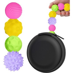 Portable Silicone Stress Balls 4-Pack, Sensory Fidget Toys for Calming, Ideal for Travel, Anxiety Relief - 1 of 4