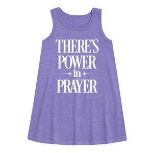 Girls' - Instant Message - Theres Power In Prayer Graphic Sleeveless Aline Dress - 1 of 3