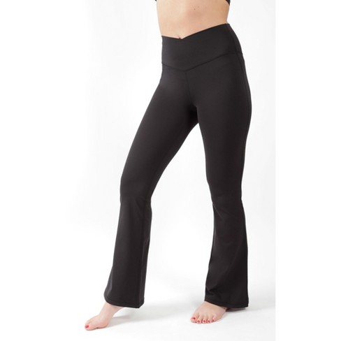 Yogalicious - Lux High Waist Flare Leg V Back Yoga Pants With Elastic Free  Crossover Waistband - North Sea - Small : Target