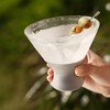 HOST Glass Freeze Martini Glasses Drink Cooler, Insulated Glasses with Silicone Band, Fun Cocktail Glasses with Cooling Gel 9oz Set of 2 in Gray - 3 of 4