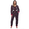 Just Love Womens One Piece Winter Holiday Adult Bodysuit Faux Shearling Lined Hoody Xmas Pajamas - 4 of 4