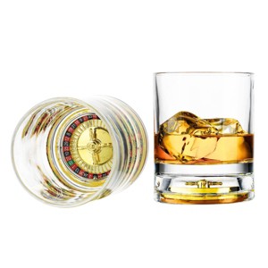 Godinger Silver Set of 2 Roulette Double Old Fashion Glasses: Crystal, 10 oz Capacity, Dishwasher-Safe Drinkware, Clear - 1 of 4