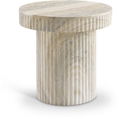 Meridian Furniture,Legatto Travertine Travertine Finish Concrete End Table