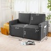 NicBex Retractable 3 Seater Sofa,Linen Flexible Couch for Living Room,Apartment,Office,Dark Gray - 4 of 4