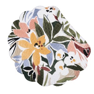 C&F Home 17" Joelle Cotton Placemat - Vibrant Floral & Palm Leaf - 1 of 4