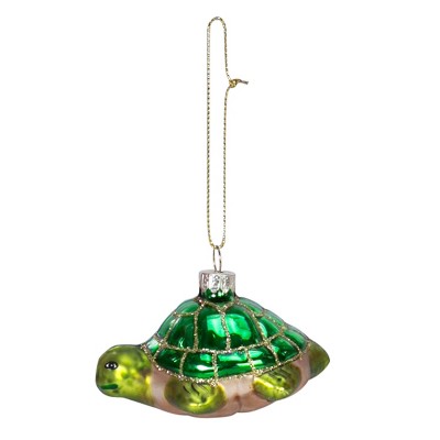 Beachcombers Blown Glass Turtle Ornament