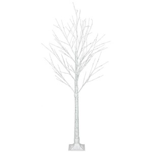 Snowflake Artificial Christmas Tree with PVC Branches, LED Lights, Durable Iron Base, Full Lifelike Design for Holiday Home Décor - 1 of 4