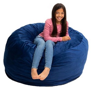 Ultimate Sack 4ft Bean Bag Chair, Oversized Comfortable Indoor Floor Lounger, Giant Foam-Filled Furniture for Relaxing, Electric Blue Suede - 1 of 4