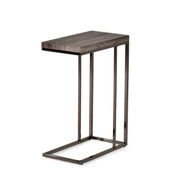 Lucia Chairside End Table with Nickel Gray - Steve Silver