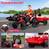 24V 3-in-1 Kids Electric Ride-On Tractor with Excavator & Bulldozer Attachments - Remote Control, LED Lights, Music, USB Charger - 4 of 4