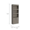 TOAOTBNBO Display Bookcase with 5 Open Stroage Compartment, Narrow Bookshelves with Wood Legs Freestanding Shelf for Living Room - 3 of 4