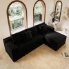 104.3'' Plush Corduroy Modular Sectional Sofa with 2PC Free Combination and Chaise, No-Assembly Design - 4 of 4
