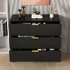 Famapy Black Nightstnad With 3 Drawers and Metal Legs - 2 of 4