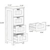 TiramisuBest White freestanding storage cabinet with 4 drawers, suitable for bathroom, living room, kitchen - 4 of 4