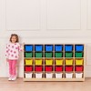 ECR4Kids 30 Cubby Mobile Tray Cabinet with 30 Scoop Front Storage Bins, 5x6, Natural - 4 of 4