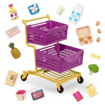 Our Generation At the Market Shopping Cart Purple & Yellow Accessory Set for 18" Dolls