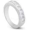 Pompeii3 1 Ct Princess Cut Channel Set Diamond Wedding Ring 14K White Gold - 3 of 4