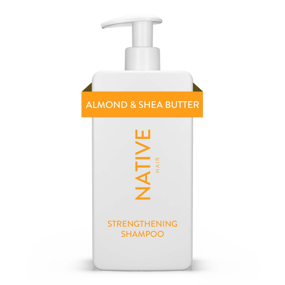 Photos - Hair Product Native Vegan Strengthening Shampoo with Almond & Shea Butter, Clean, Sulfa 