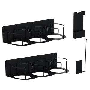 4-Pack Small Magnetic Water Bottle Holders ¨C Fridge Organizer for 30oz & 40oz Tumblers with Lid/Straw Storage (Kitchen/Office Use) - 1 of 4