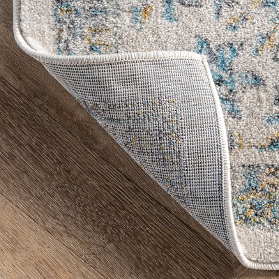 Blue Reversible Synthetic Persian Style Runner Rug, 2' 6" x 10'