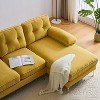 Mocamel 82.6" Modern Sectional Sofas Couches Velvet L-Shaped Couches for Living Room, Bedroom - 2 of 4