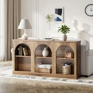 MAYEERTY 63" Console Table, Farmhouse Entryway Table with 3 Tier Storage - 1 of 4