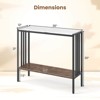 Costway 36" Console Table with Sintered Stone Tabletop & Open Shelf for Living Room - 3 of 4