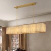 CityFurn 55" 12-Light Modern Gold Rectangular Chandelier Alabaster Kitchen Island Lights - 2 of 4
