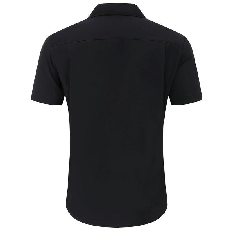 Men's Muscle Shirts Short Sleeve Button Up Shirt Slim Fit Dress Shirts, 3 of 6