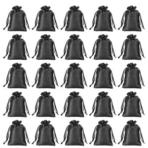 Unique Bargains Mini Smooth Soft Wedding Christmas Satin Bags with Drawstring 30 Pcs - 1 of 4