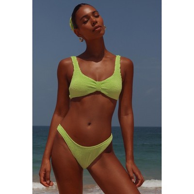 Moda Minx 'Chartreuse' Scrunch Knot Bikini Top
