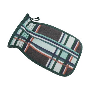 Unique Bargains Geometry Drawstring Shower Gloves for Bathroom 9.45"x5.91" Blue Gray 1 Pc - 1 of 3