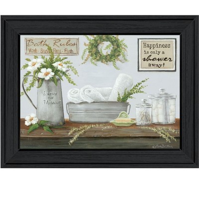 HomeRoots Fresh Towels Black Framed Print Wall Art